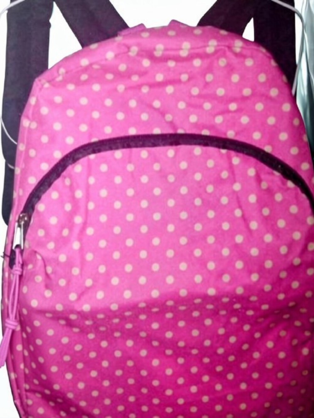 NWT Pink Polka Dot Backpack/Travel/Hiking/ School Bag 2 Strap